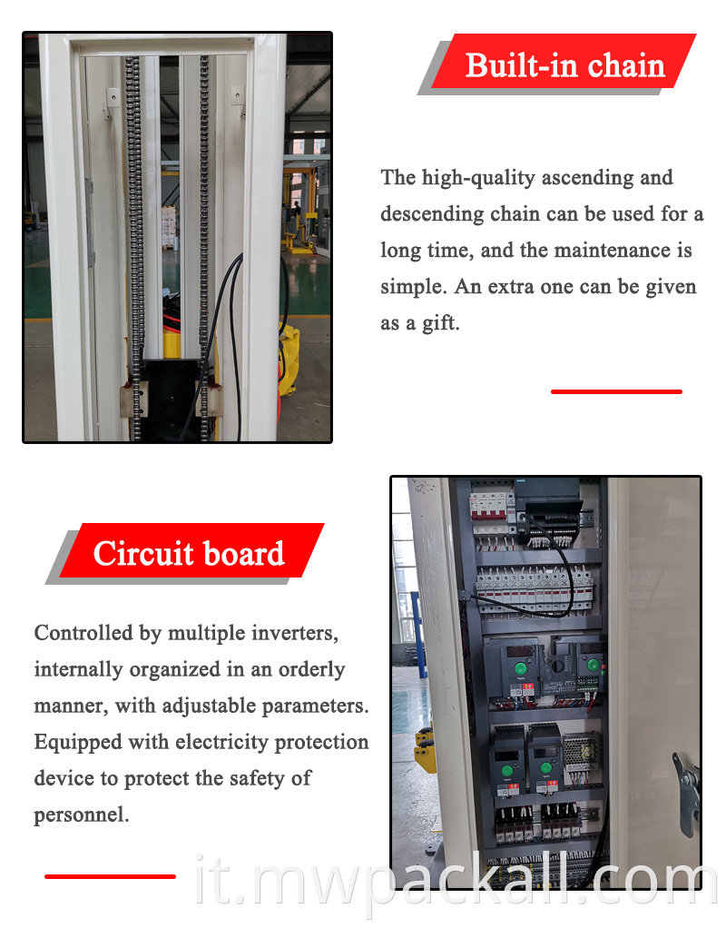 Tipo di prestiro: avvolgi pallet automatico in linea di dimensioni 1,2 * 1,2 * 1,8 m con controllo PLC per la vendita calda